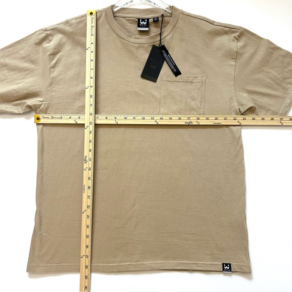 WXYZ Short Sleeve Tan Tee Shirt Cotton Boxy Utility Men's Extra Large XL NWT - Picture 5 of 9